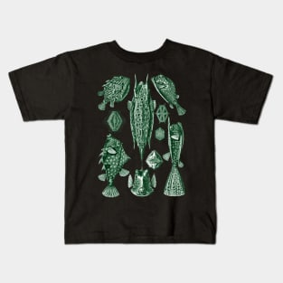 Ernst Haeckel Ostraciontes Fish Green Kids T-Shirt